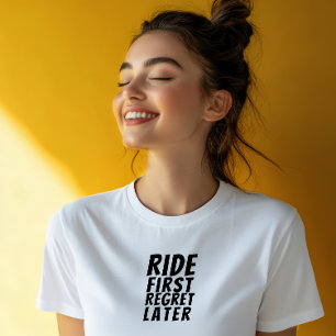 Retro fiets Meisje Ironie zwart Tri-Blend Shirt