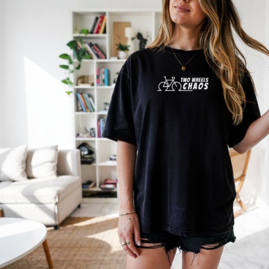 Retro fiets Meisje Ironie zwart wit Tri-Blend Shirt