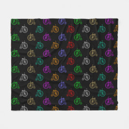 Retro fiets patroon fleece deken