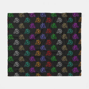 Retro fiets patroon fleece deken