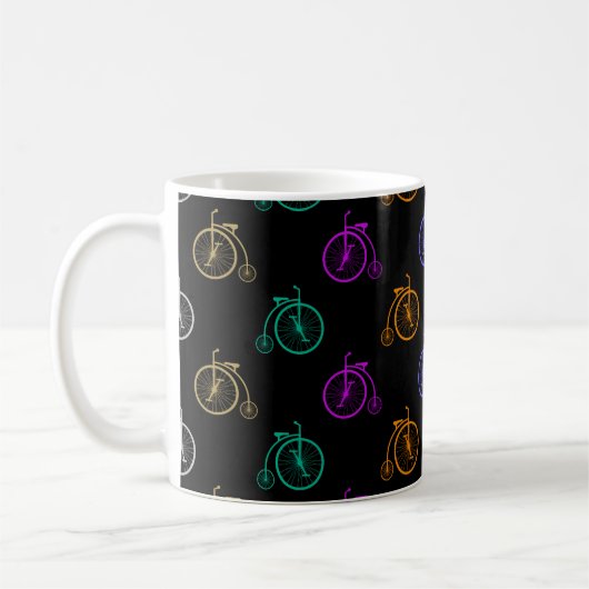 Retro fiets patroon koffiemok (Links)