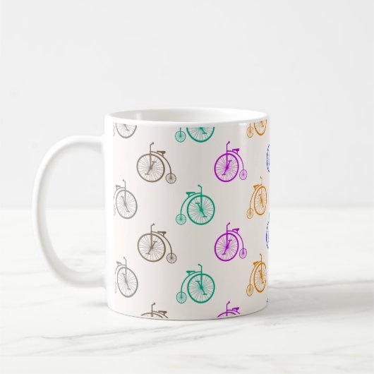 Retro fiets patroon koffiemok (Links)