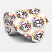 Retro fiets stropdas (Opgerold)