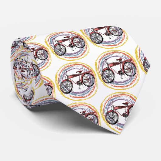 Retro fiets stropdas (Opgerold)