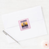 Retro Fiets T-shirt Vierkante Sticker (Envelop)