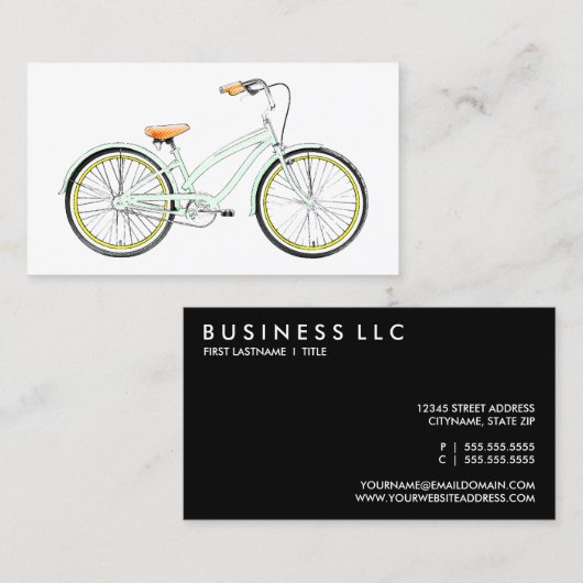 retro fiets visitekaartje (Voorkant / Achterkant)