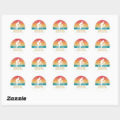 Retro Fiets Zonsondergang Aangepaste Triatlon Ronde Sticker (Vel)