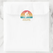 Retro Fiets Zonsondergang Aangepaste Triatlon Ronde Sticker (Tas)