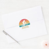 Retro Fiets Zonsondergang Aangepaste Triatlon Ronde Sticker (Envelop)