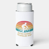 Retro fiets zonsondergang aangepaste triatlon seltzer blikjeskoeler (Seltzer Voorkant)
