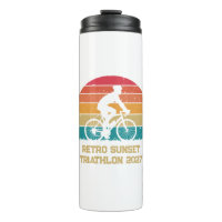 Retro fiets zonsondergang aangepaste triatlon