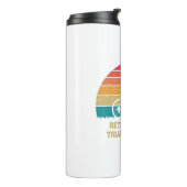 Retro fiets zonsondergang aangepaste triatlon thermosbeker (Gedraaid links)