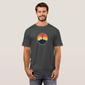 Retro fiets zonsondergang t-shirt (Voorkant volledig)