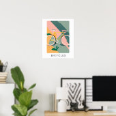 Retro fietsenafdrukken in pastel | Vervoer Poster (Thuiskantoor)