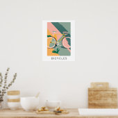 Retro fietsenafdrukken in pastel | Vervoer Poster (Keuken)