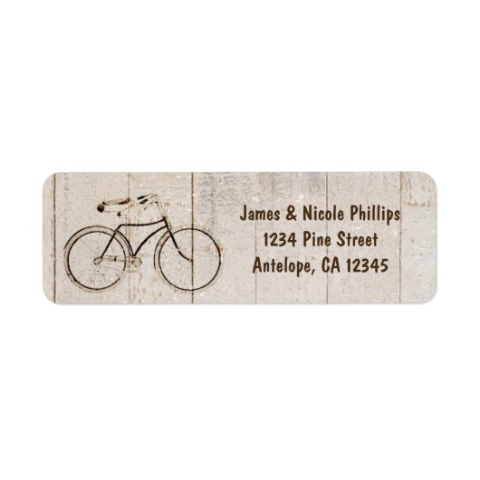 Retro Fietsetiketten van Hout Etiket (Voorkant)