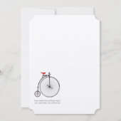  Retro Fietsliefde Roze Rood Save the Date Kaart (Achterkant)
