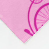 Retro Fietspatroon op Roze Achtergrond  Fleece Deken (Hoek)