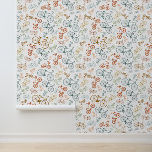 Retro  fietstextuur Hipster Achtergrond Behang