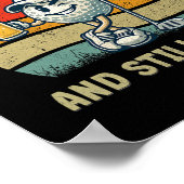 Retro Fif Tee Golf Birthday Party 50th Birthday Go Poster (Hoek)