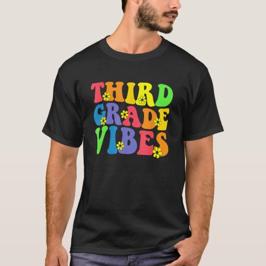 Retro Fifth 3rd grade vibes back to school teacher T-shirt (Voorkant)