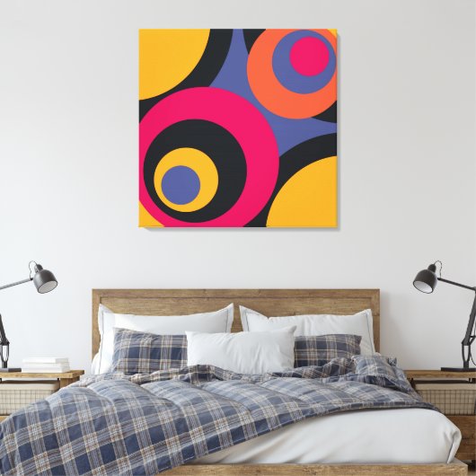Retro Fifties Abstract Kunstschildpad Canvas Afdruk (Insitu (Slaapkamer))