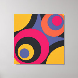 Retro Fifties Abstract Kunstschildpad Canvas Afdruk