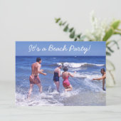 Retro Fifties Blue Beach Waves  zwemkleding Kaart (Staand voorkant)