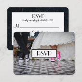 Retro Fifties Diner bruidspaar RSVP (Voorkant / Achterkant)