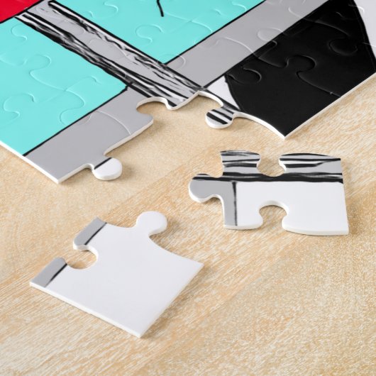 Retro Fifties Diner met paar handen Legpuzzel (Zijkant)