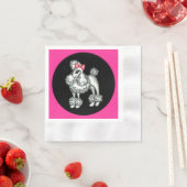 Retro Fifties French Poodle Party Napkins Servet (Insitu)