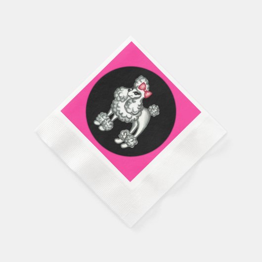 Retro Fifties French Poodle Party Napkins Servet (Hoek)