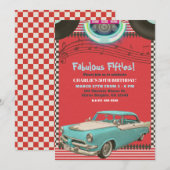 Retro Fifties  Klassieke auto 50's 50-partij Kaart (Voorkant / Achterkant)