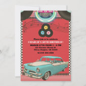 Retro Fifties  Klassieke auto 50's 50-partij Kaart (Voorkant)