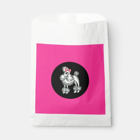 Retro Fifties Poodle Party Favor Goodie Tassen Bedankzakje (Voorkant)