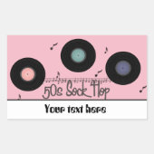 Retro Fifties sock hopparty aanpasbare sticker (Voorkant)