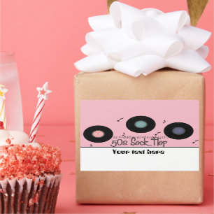 Retro Fifties sock hopparty aanpasbare sticker