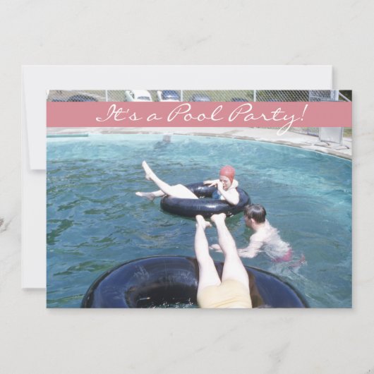 Retro Fifties Swimming Pool Party Swimsuit Kaart (Voorkant)