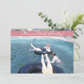 Retro Fifties Swimming Pool Party Swimsuit Kaart (Staand voorkant)