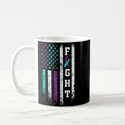 Retro Fight Suicide Prevention Awareness Us Flag  Koffiemok (Links)