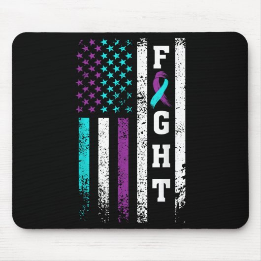 Retro Fight Suicide Prevention Awareness Us Flag  Muismat (Voorkant)