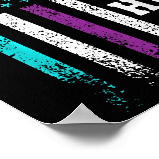 Retro Fight Suicide Prevention Awareness Us Flag  Poster (Hoek)