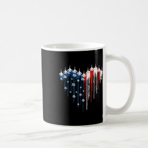 Retro Fighter Jet Vliegtuig Amerikaanse Vlag Hart Koffiemok