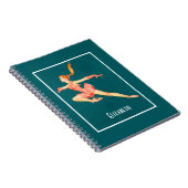 Retro Figure Skater In A Pink Outfit Personalized Notitieboek (Rechterzijde)