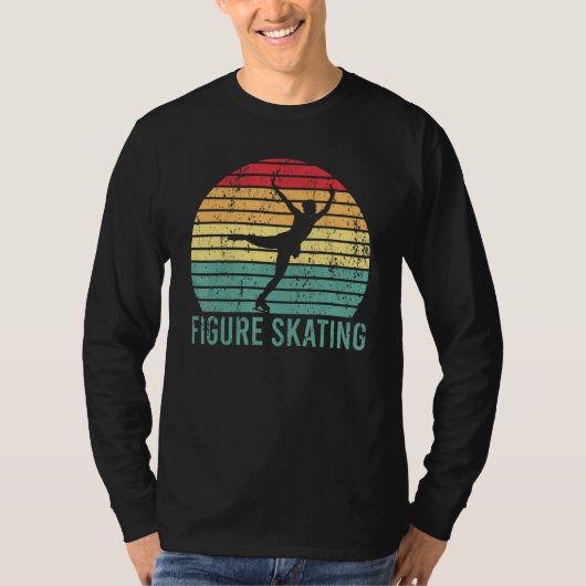 Retro Figuur  Skater Winter Ice Ska T-shirt (Voorkant)