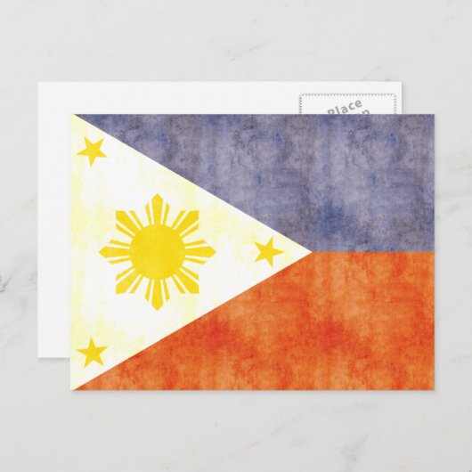 Retro Filippijnse vlag Briefkaart (Voorkant / Achterkant)