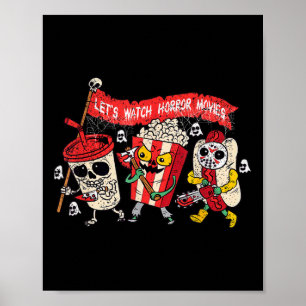 Retro film concessies Laten we kijken horror films Poster
