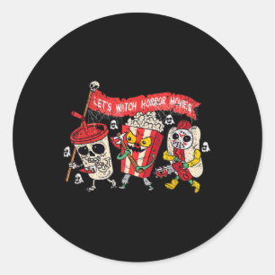 Retro film concessies Laten we kijken horror films Ronde Sticker