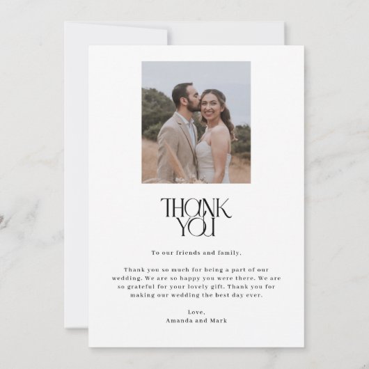 Retro Film Foto Bruiloft Collage Dank u Kaarten (Achterkant)