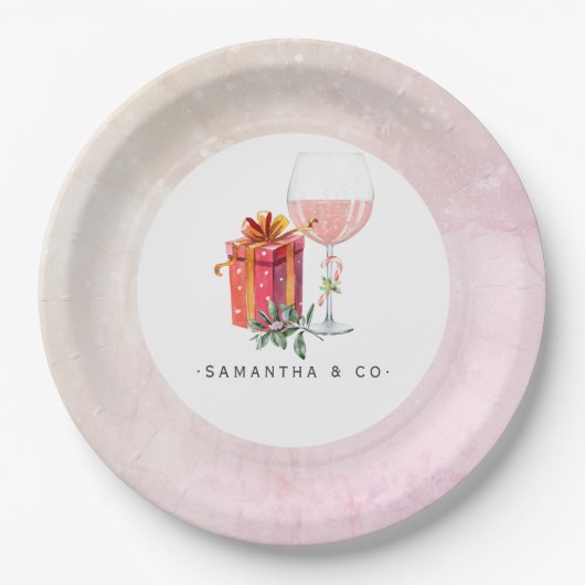 Retro Film Kerstfeest Papieren Bordje (Voorkant)